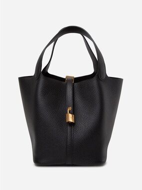 Hermes 2022 Clemence Leather Picotin Lock 22 Black